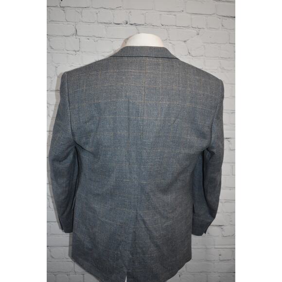 Jos A Bank Blazer Sportscoat Mens Size 42 Short 2Btn Silk Wool Linen Blue - Picture 7 of 12